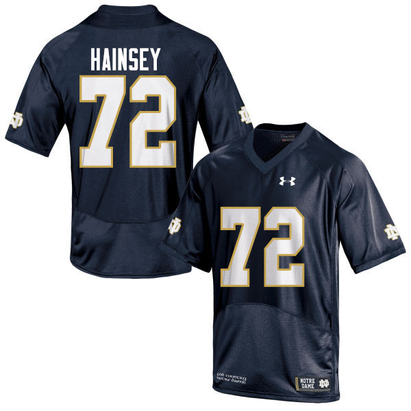 Men #72 Robert Hainsey Notre Dame Fighting Irish College Football Jerseys-Navy Blue